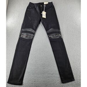 Mnml Jeans Mens‎ 30 Black X186 Black Stretch Denim Moto Biker Punk Streetwear
